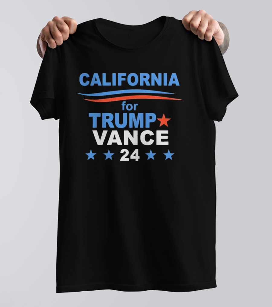California For Trump Vance 24 Stars Red White And Blue T-Shirt