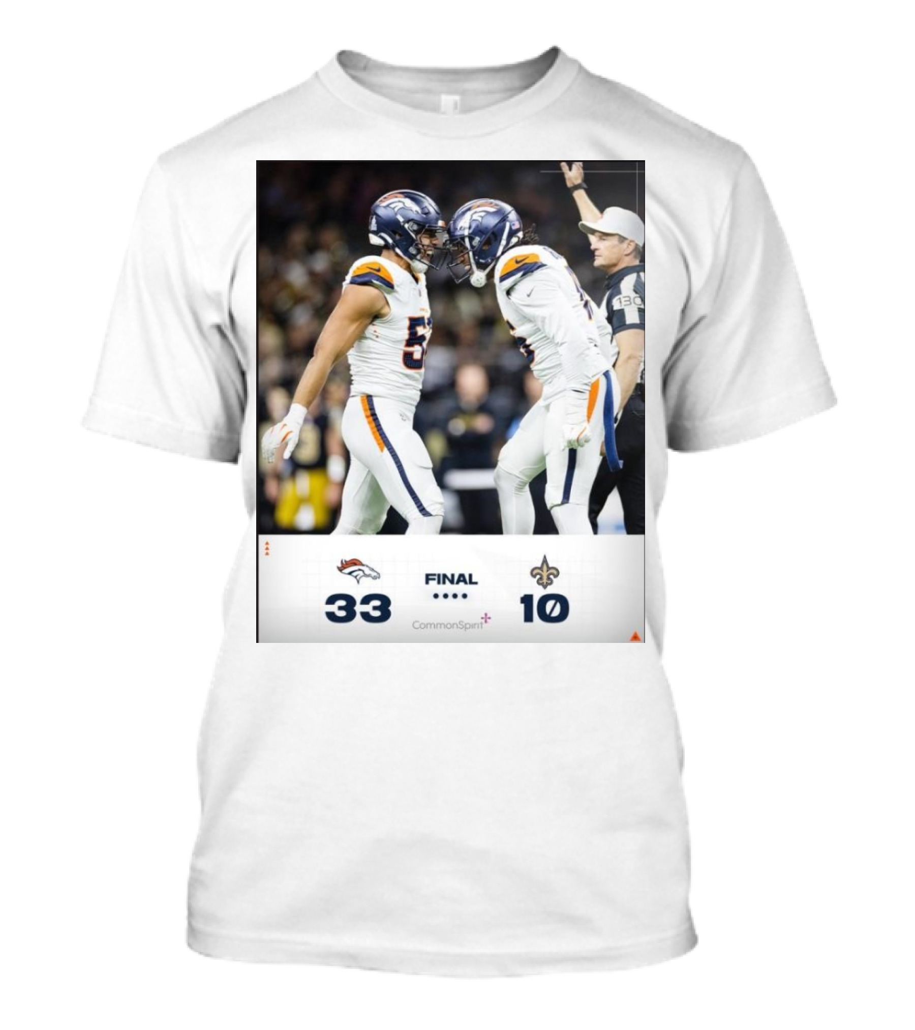 Denver Broncos 33 – 10 New Orleans Saints Final Score BeatTheSaints T-Shirt