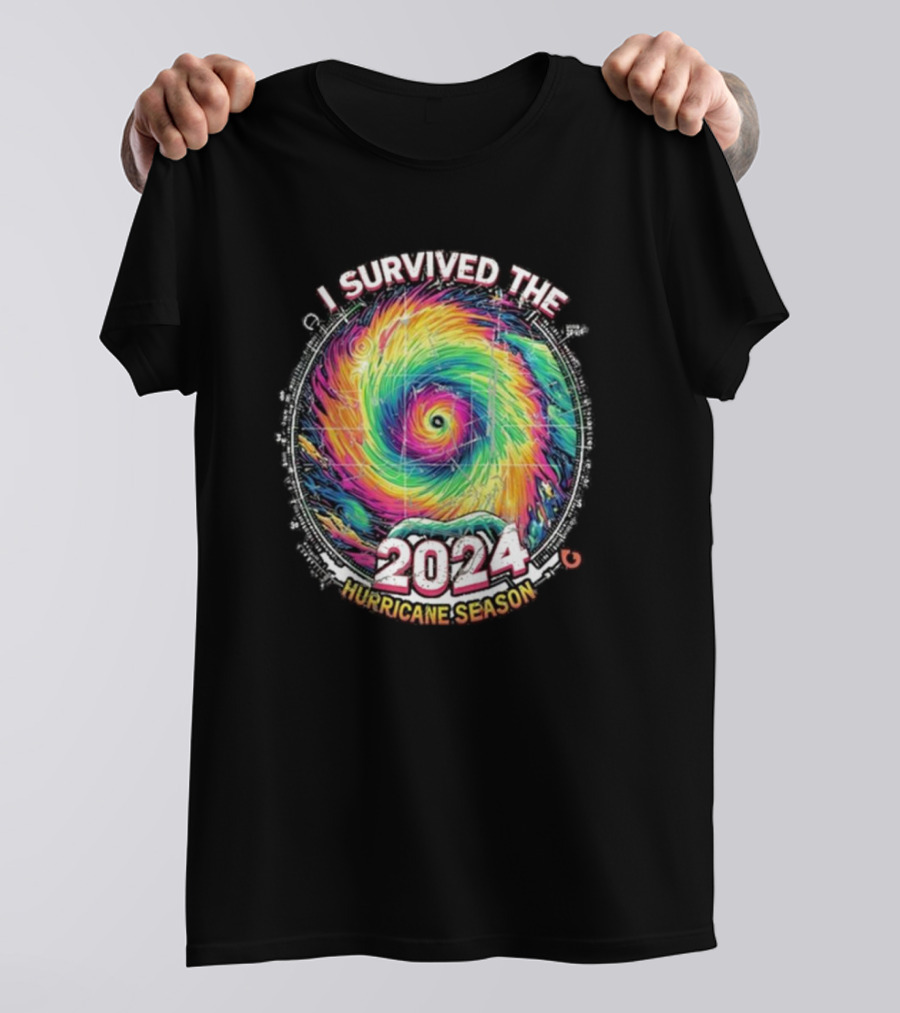 I Survived The 2024 Hurricane Season Vintage Spiral T-Shirt