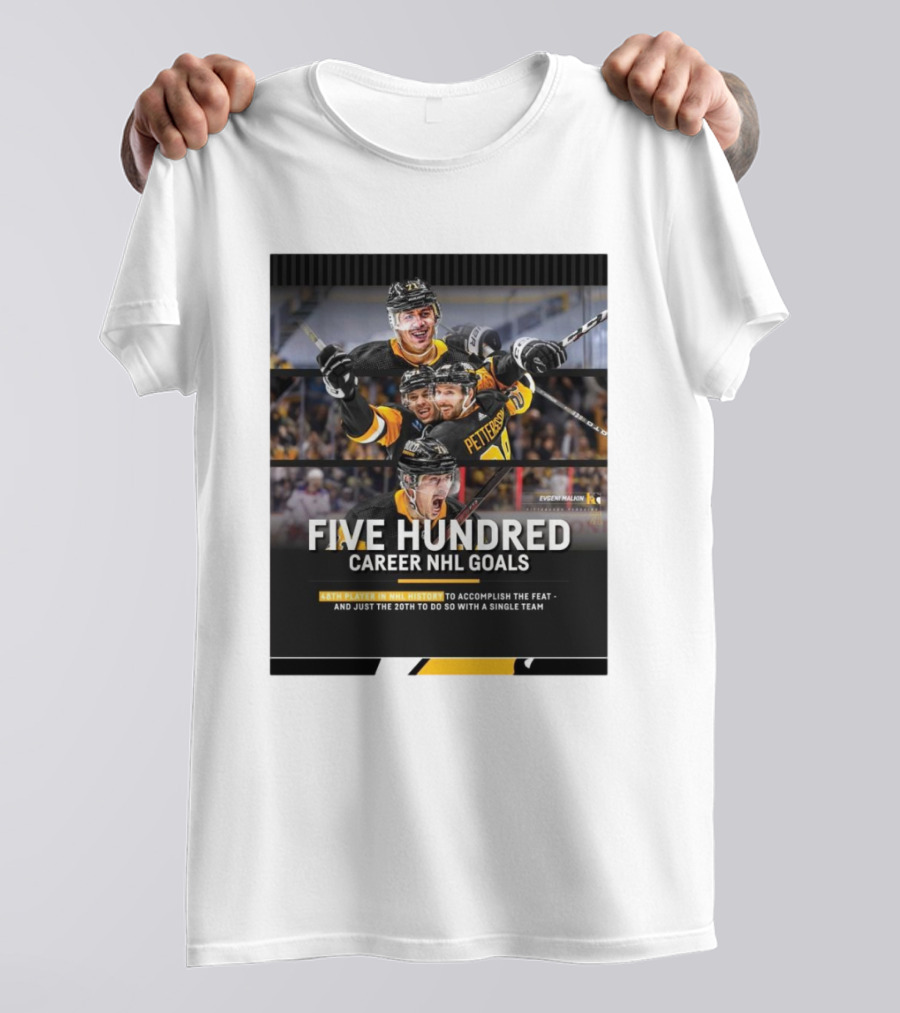 Pittsburgh Penguins Five Hundred Career NHL Goals Accomplished With Single Team Iconic Achievement T-Shirt