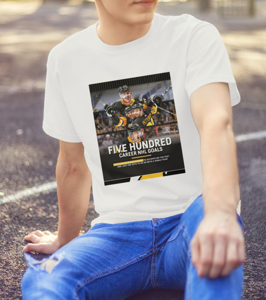 Pittsburgh Penguins Five Hundred Career NHL Goals Accomplished With Single Team Iconic Achievement T-Shirt