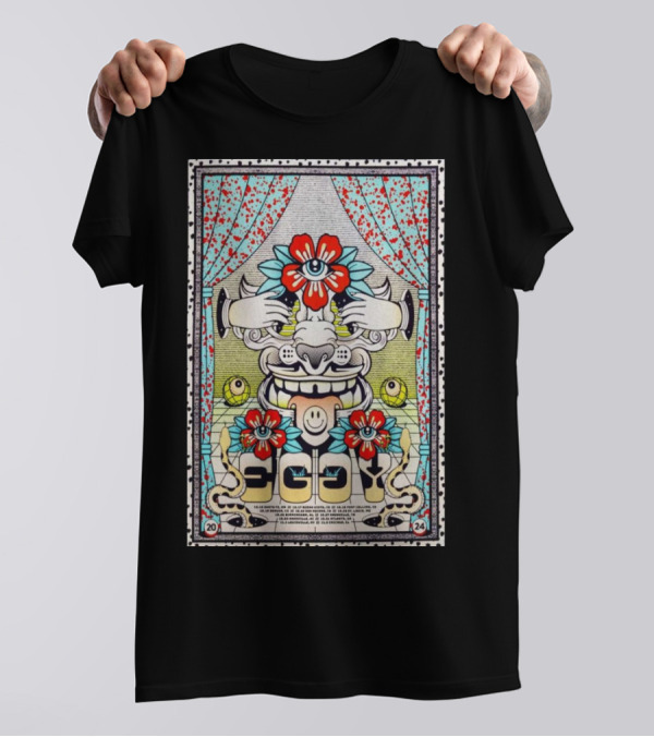 Eggy Tour October November 2024 Floral Mask T-Shirt