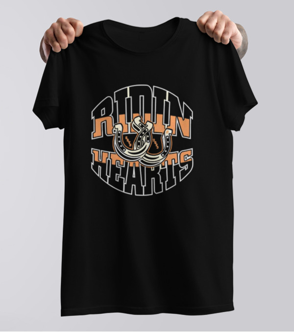 Ridin Hearts Horseshoe Varsity T-Shirt
