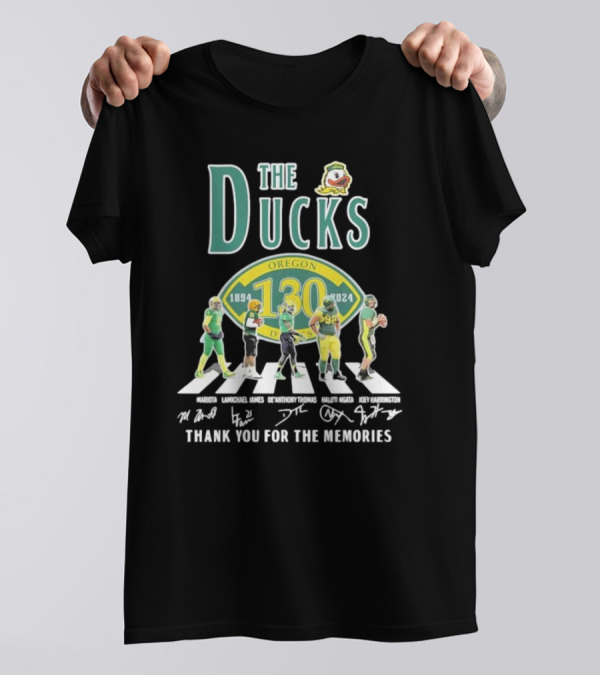The Oregon Ducks 130 Years 1894-2024 Thank You For The Memories LaMichael James Marcus Mariota De'Anthony Thomas Haloti Ngata Joey Harrington T-Shirt