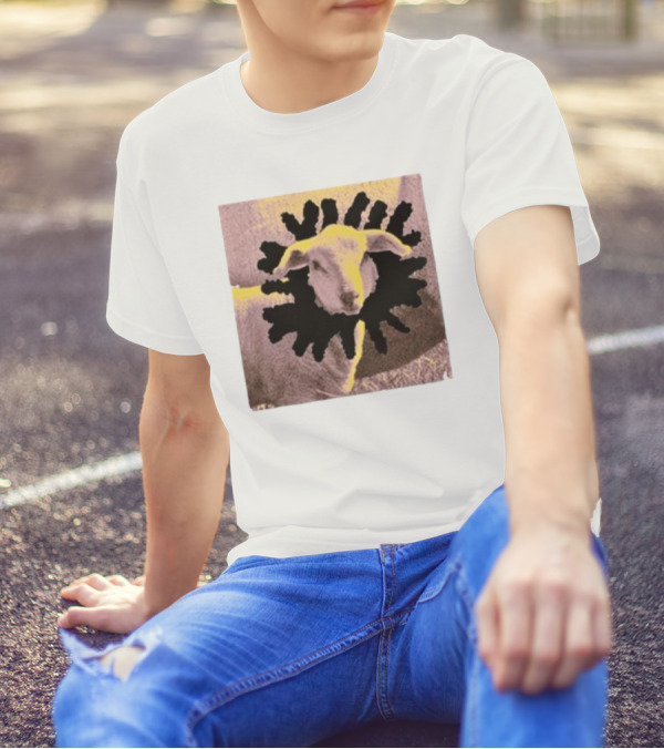 Anxious Counting Sheep 2024 Optical Illusion Lamb Starburst T-Shirt