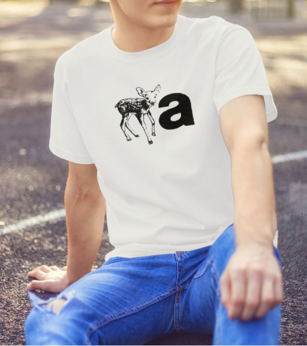 Anxious Fawn Beside Lowercase Letter A T-Shirt