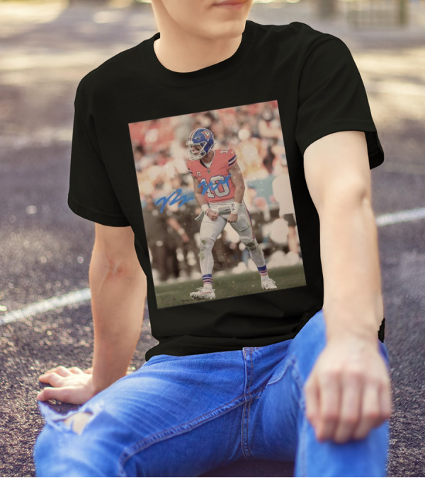Bo Nix Denver Broncos NFL Player 10 Signature Photo T-Shirt