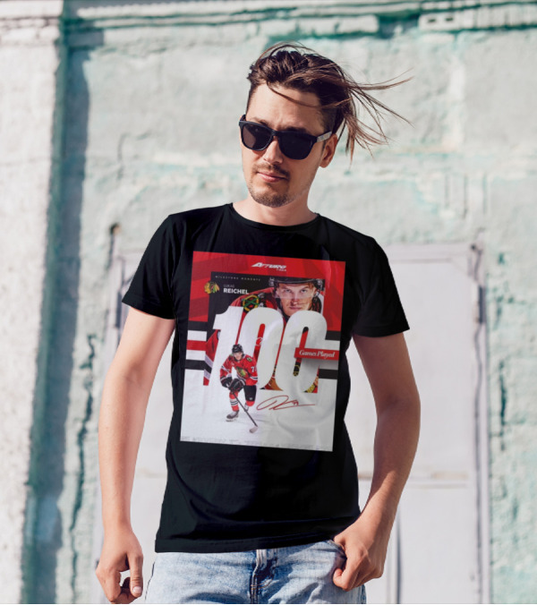 Chicago Blackhawks Lukas Reichel 100 Games Played Milestone Signature Moments T-Shirt