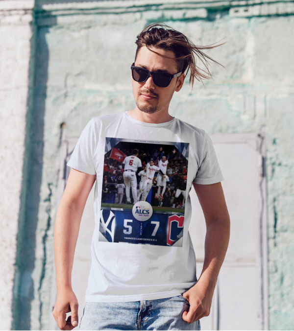 Game Three MLB 2024 ALCS Final New York Yankees 5-7 Cleveland Guardians Yankees Lead Series 2-1 T-Shirt