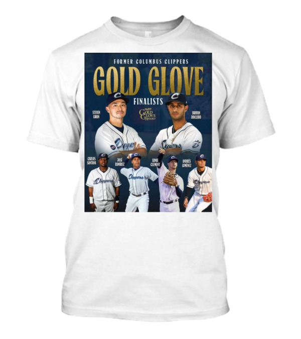 Former Columbus Clippers Gold Glove Finalists Steven Kwan Bryan Rocchio Carlos Santana José Ramírez Ernie Clement Andrés Giménez T-Shirt