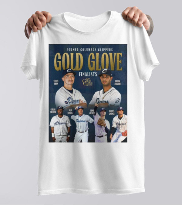 Former Columbus Clippers Gold Glove Finalists Steven Kwan Bryan Rocchio Carlos Santana José Ramírez Ernie Clement Andrés Giménez T-Shirt