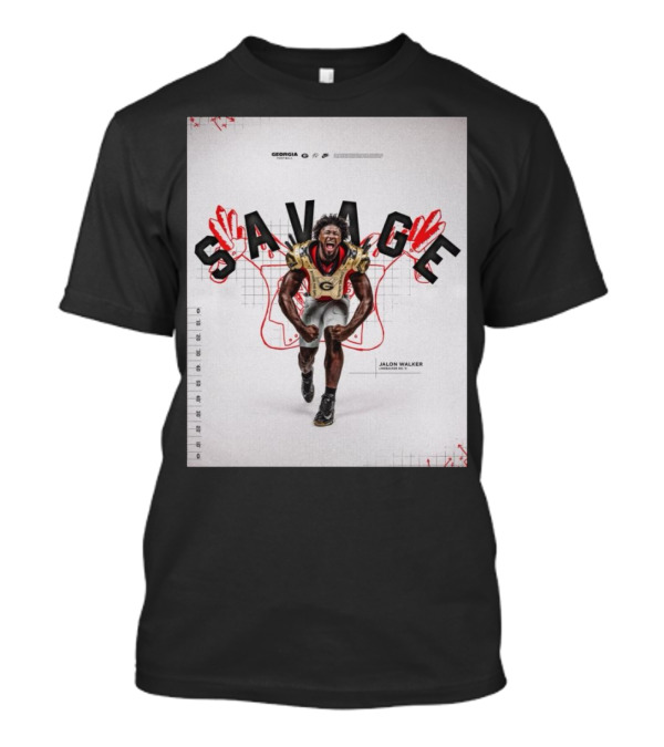 Georgia Bulldogs Savage Jalon Walker Linebacker GoDawgs T-Shirt