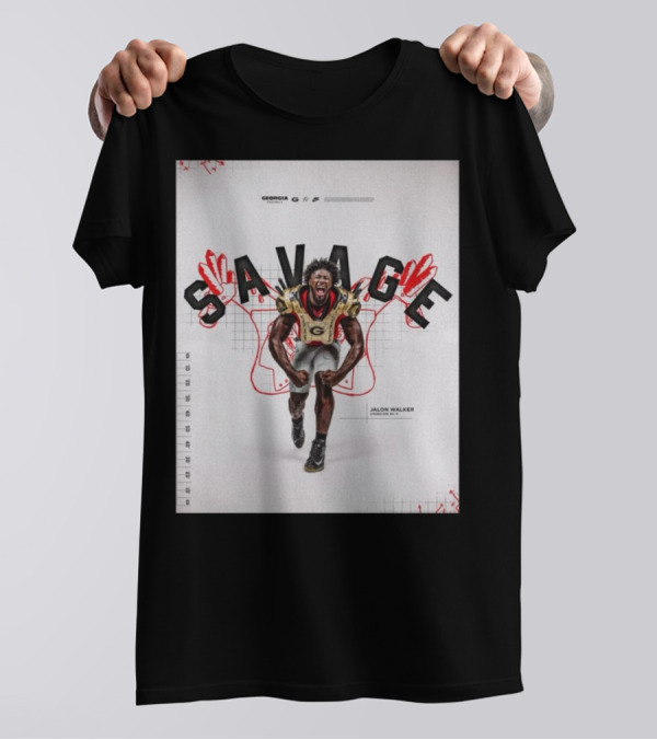 Georgia Bulldogs Savage Jalon Walker Linebacker GoDawgs T-Shirt