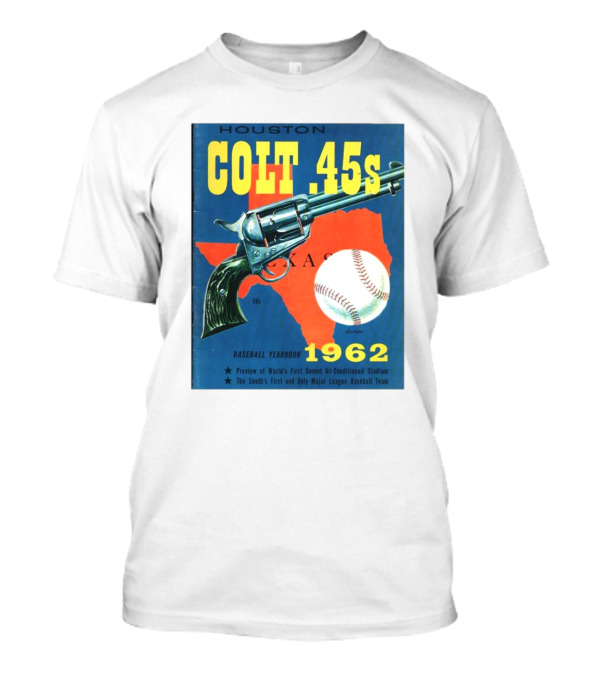 Houston Colt 45s Baseball Yearbook 1962 Texas Vintage Preview Of World's First Domed Air-Conditioned Stadium T-Shirt