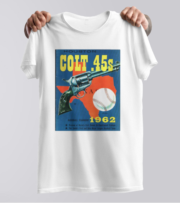Houston Colt 45s Baseball Yearbook 1962 Texas Vintage Preview Of World's First Domed Air-Conditioned Stadium T-Shirt