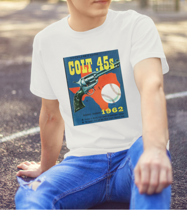 Houston Colt 45s Baseball Yearbook 1962 Texas Vintage Preview Of World's First Domed Air-Conditioned Stadium T-Shirt