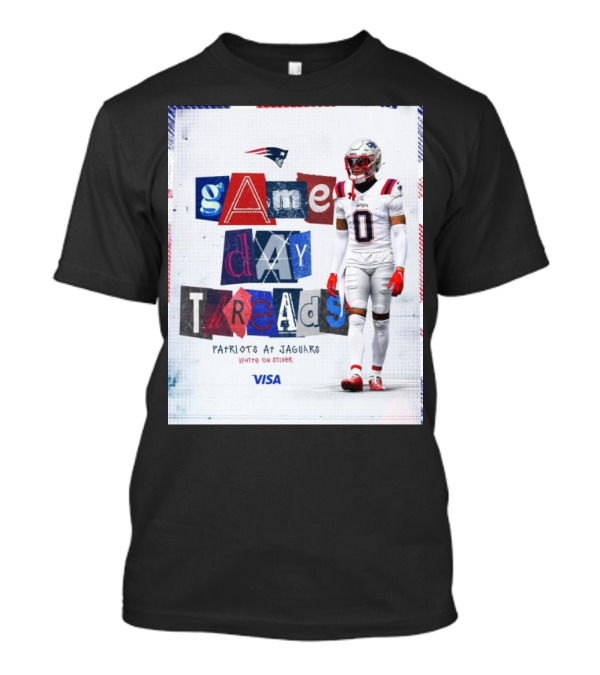 New England Patriots Game Day Threads Patriots At Jaguars White On Silver Visa T-Shirt