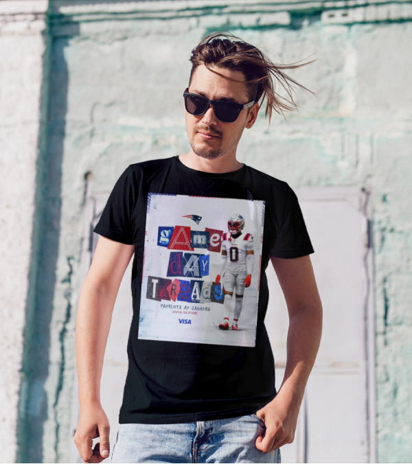 New England Patriots Game Day Threads Patriots At Jaguars White On Silver Visa T-Shirt