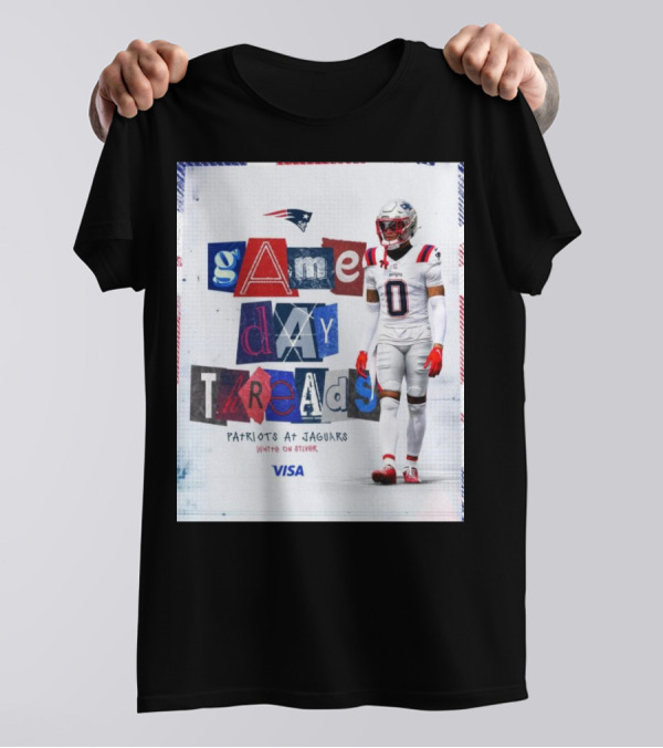 New England Patriots Game Day Threads Patriots At Jaguars White On Silver Visa T-Shirt