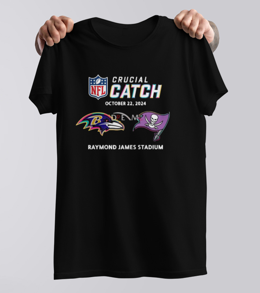 NFL Crucial Catch Baltimore Ravens Vs Tampa Bay Buccaneers Raymond James Stadium October 22, T-Shirt
