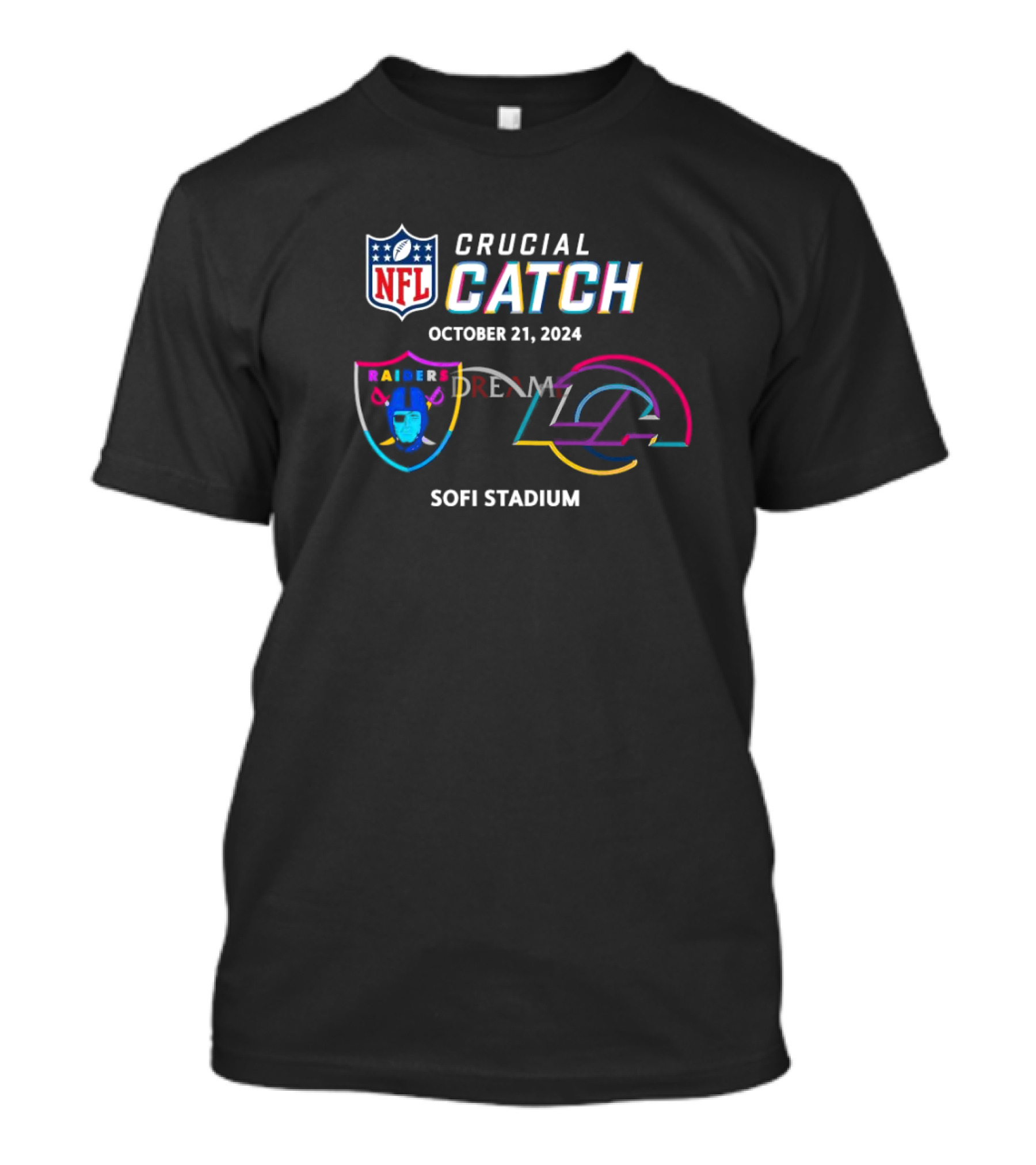 NFL Crucial Catch October 21, 2024 Las Vegas Raiders Vs Los Angeles Rams SoFi Stadium T-Shirt