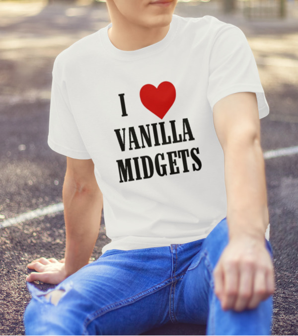Nick Aldis I Love Vanilla Midgets I Heart Red T-Shirt