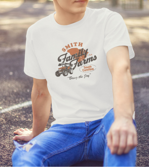 Smith Family Farms USA South Carolina Bring The Joy Retro Tractor T-Shirt