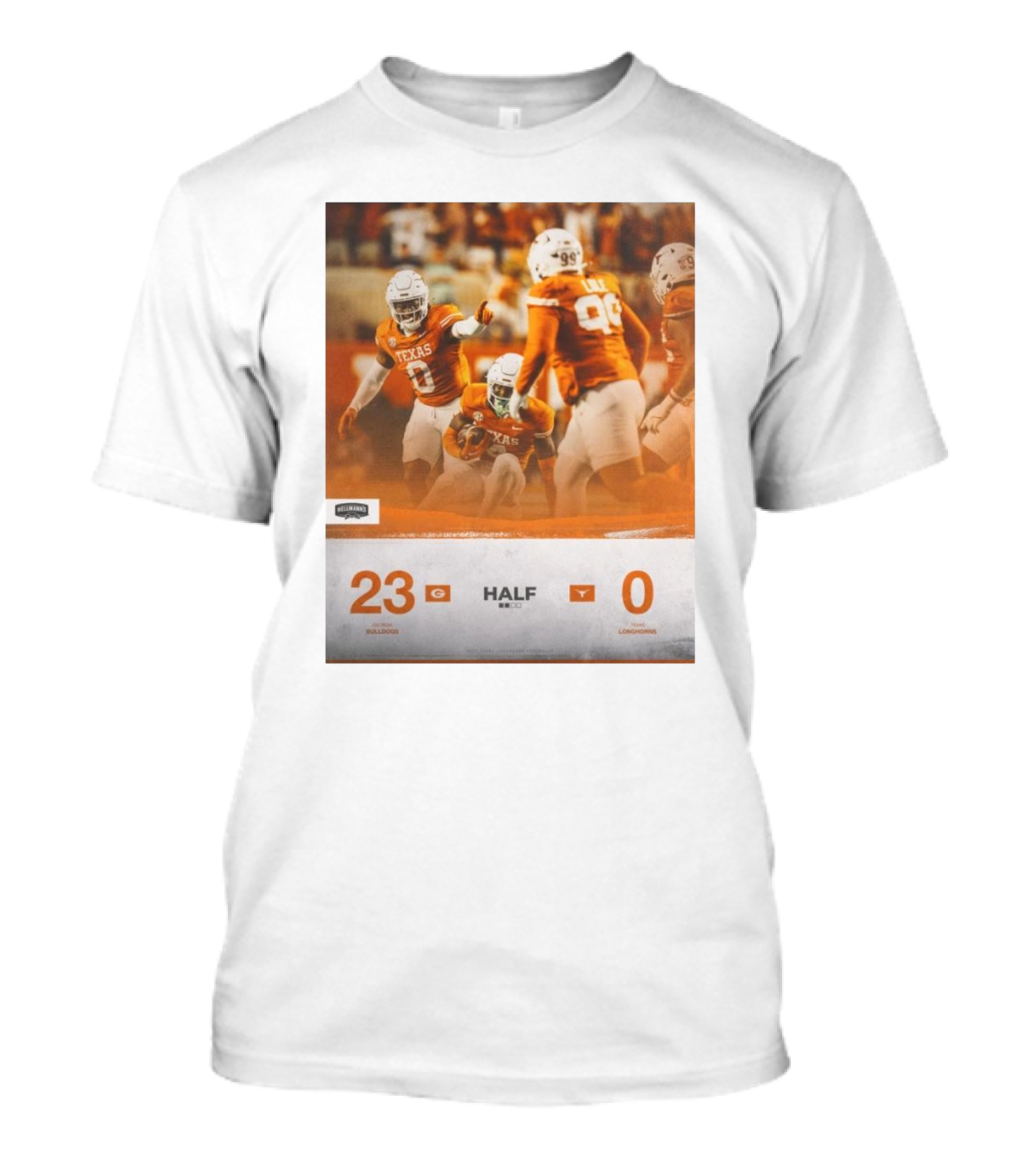 Georgia Bulldogs 23 – 0 Texas Longhorns Halftime Scoreboard Football Image T-Shirt