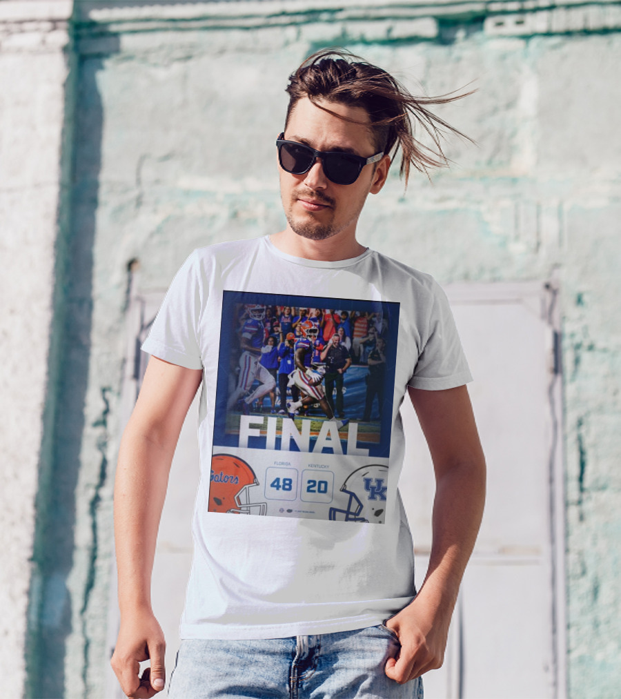 Final Florida Gators 48-20 Victory Over Kentucky Wildcats Football Match T-Shirt