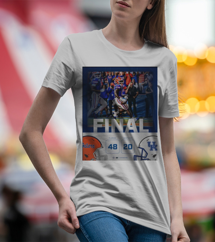 Final Florida Gators 48-20 Victory Over Kentucky Wildcats Football Match T-Shirt