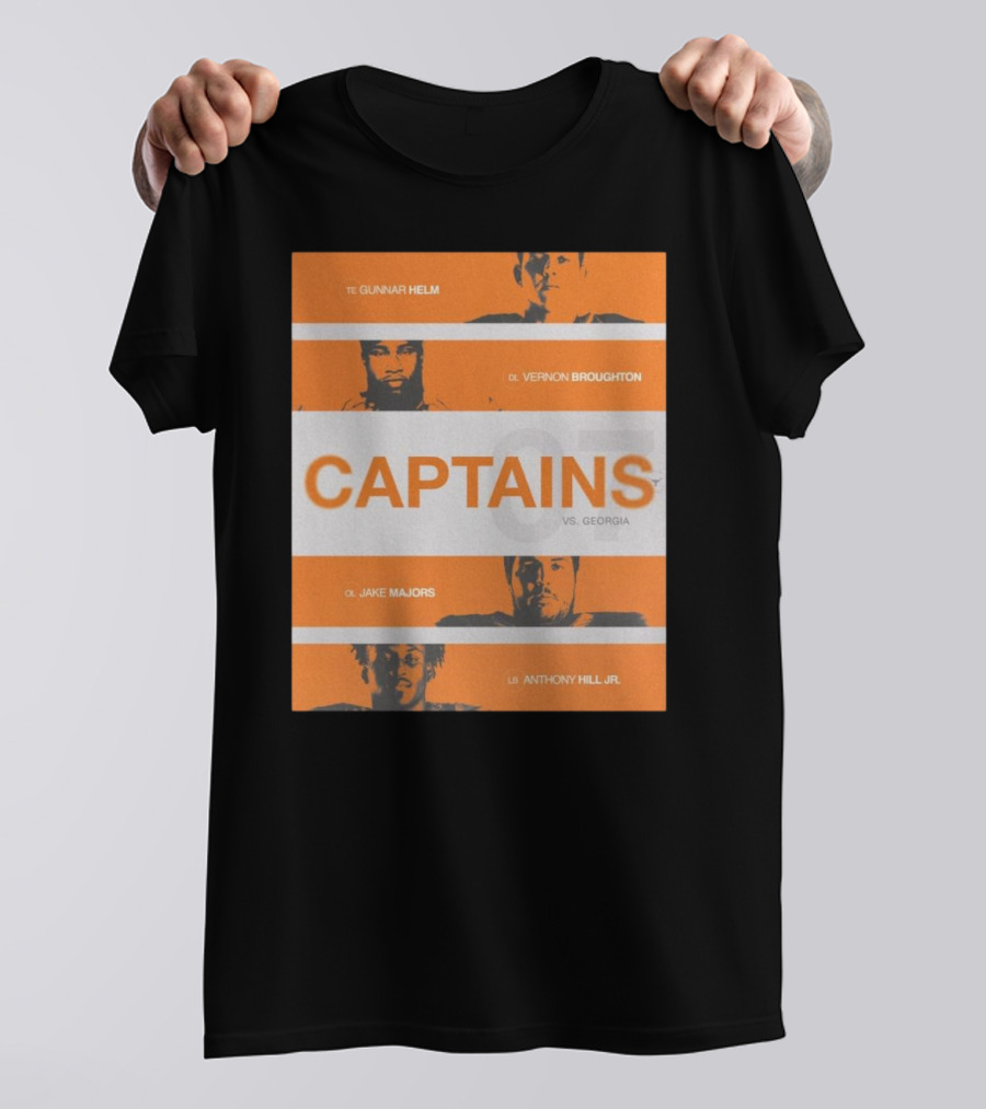 Captains Game 7 Gunnar Helm Vernon Broughton Jake Majors Anthony Hill Jr Vs Georgia T-Shirt