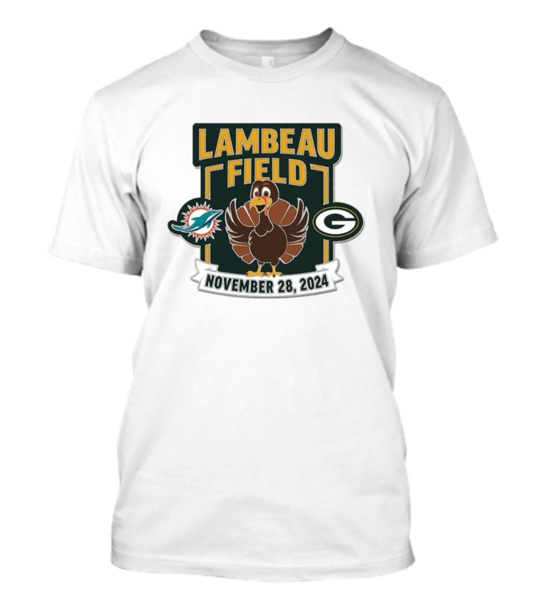 Lambeau Field November 28 2024 Green Bay Packers Vs Miami Dolphins Turkey T-Shirt