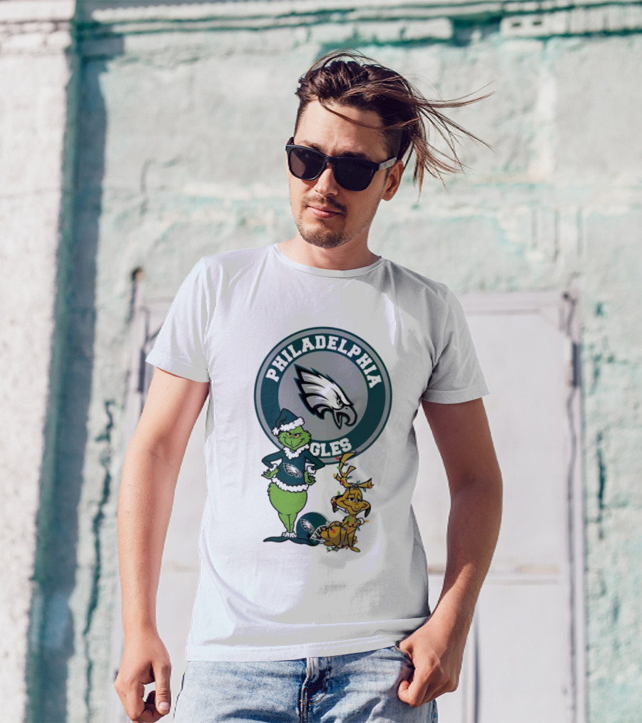 Grinch Max Philadelphia Eagles Merry Christmas T-Shirt