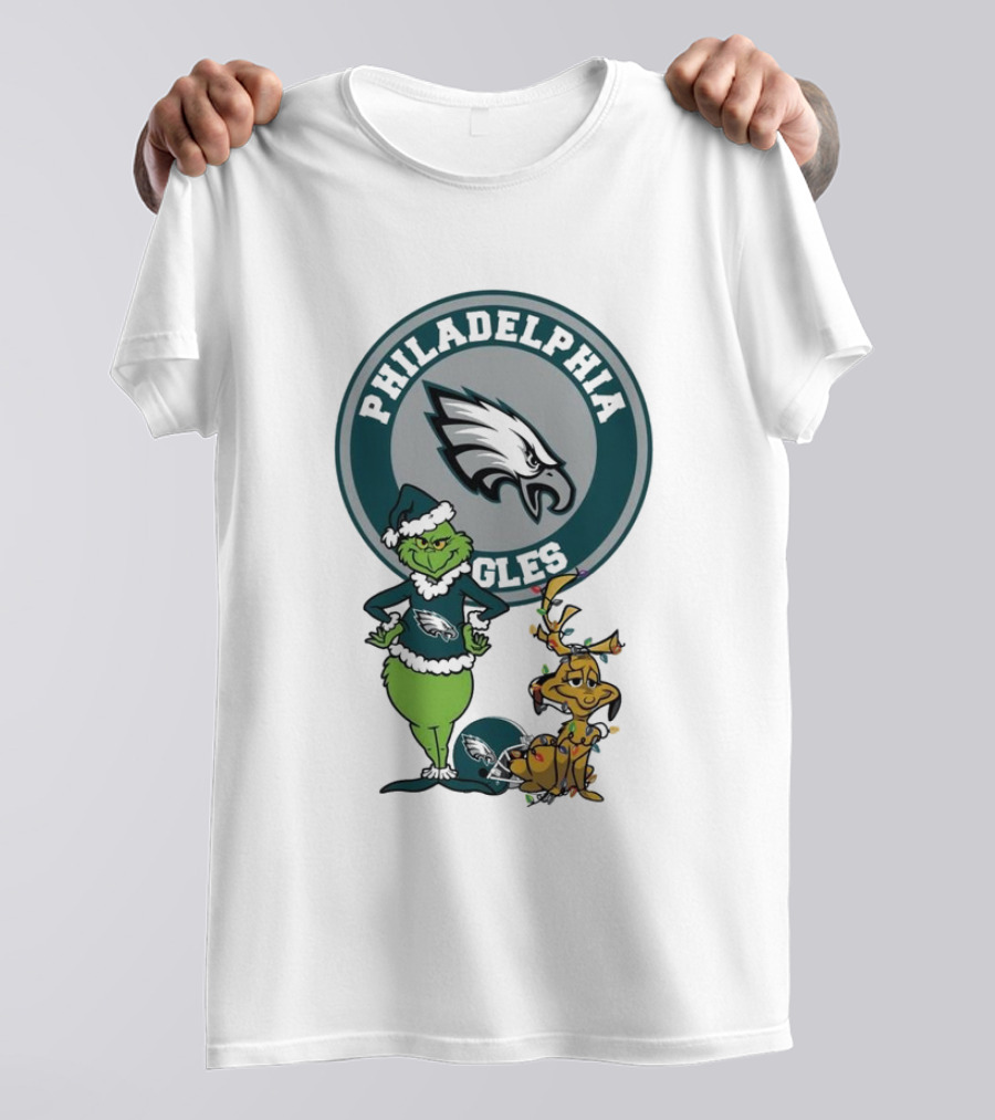Grinch Max Philadelphia Eagles Merry Christmas T-Shirt