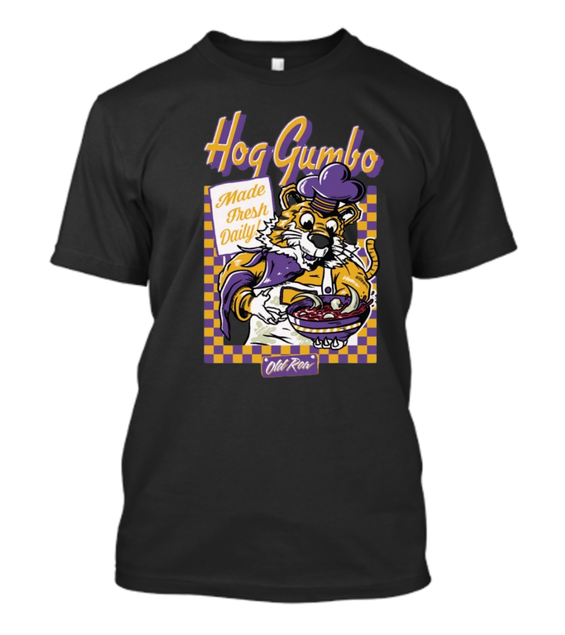 Hog Gumbo Made Fresh Daily LSU Tigers Vs Arkansas Razorbacks Old Row T-Shirt