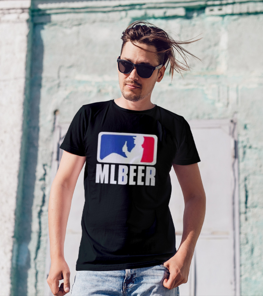 MLBEER MLB Parody Logo Funny Baseball Beer Enthusiast T-Shirt