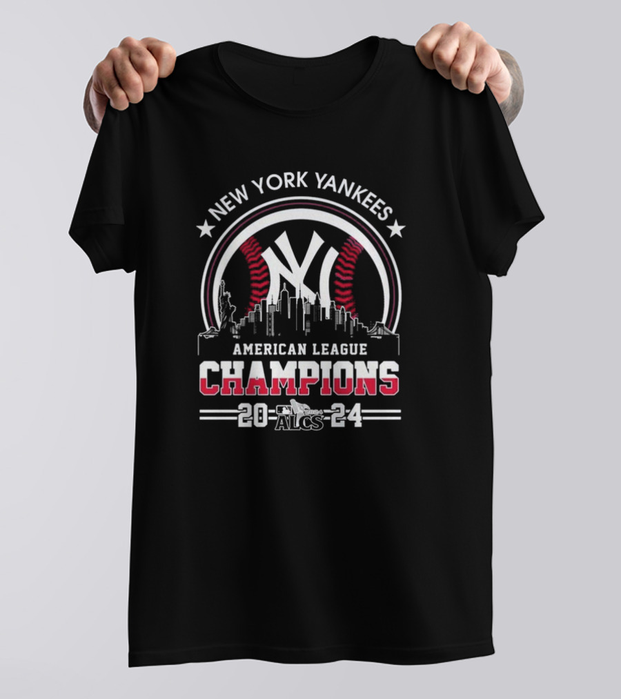 New York Yankees 2024 American League Champions Skyline ALCS T-Shirt