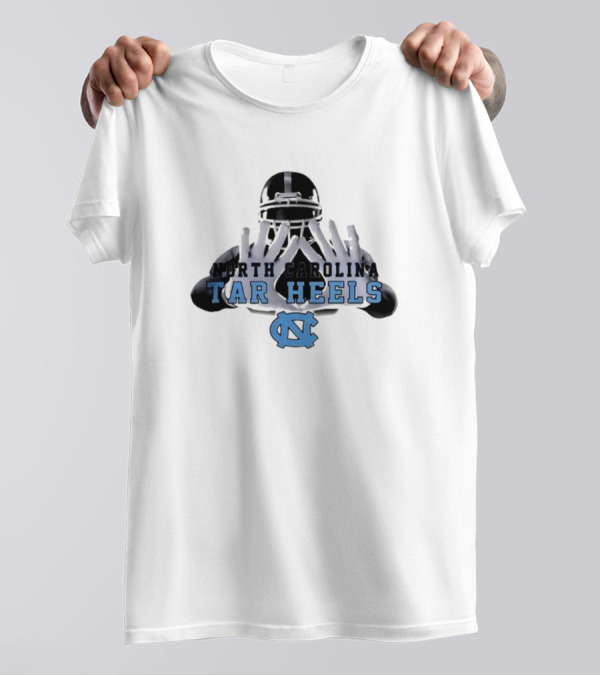 North Carolina Tar Heels Raglan Sun Football Hands T-Shirt