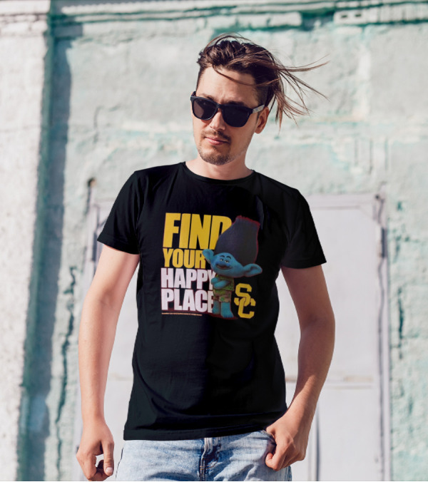 USC Trojans Find Your Happy Place SC Branch Trolls T-Shirt