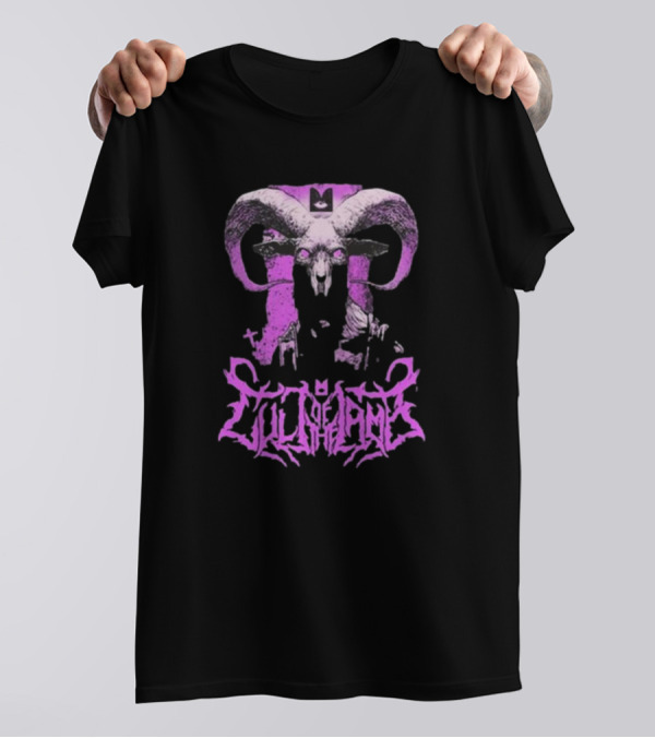 Cult Of The Lamb Unholy Goat Ram Skull Purple T-Shirt