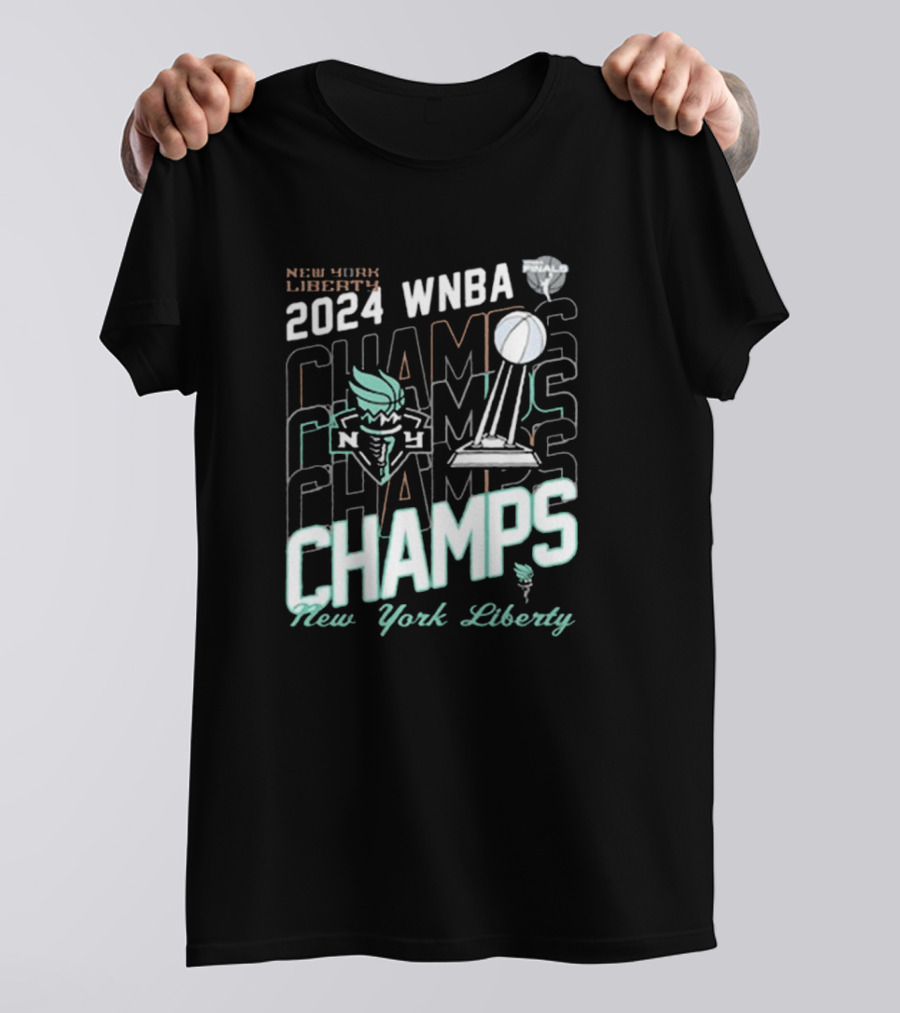 New York Liberty 2024 WNBA Champs Blackwash T-Shirt