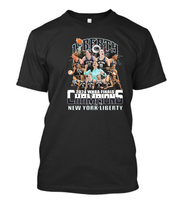 New York Liberty 2024 WNBA Finals Champions Celebration With Players And Fireworks T-Shirt