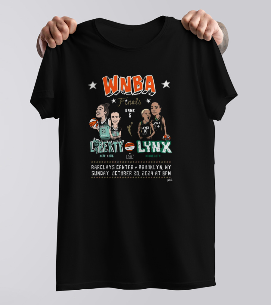 WNBA Finals Game 5 New York Liberty Vs Minnesota Lynx October 20 2024 Barclays Center Brooklyn NY T-Shirt