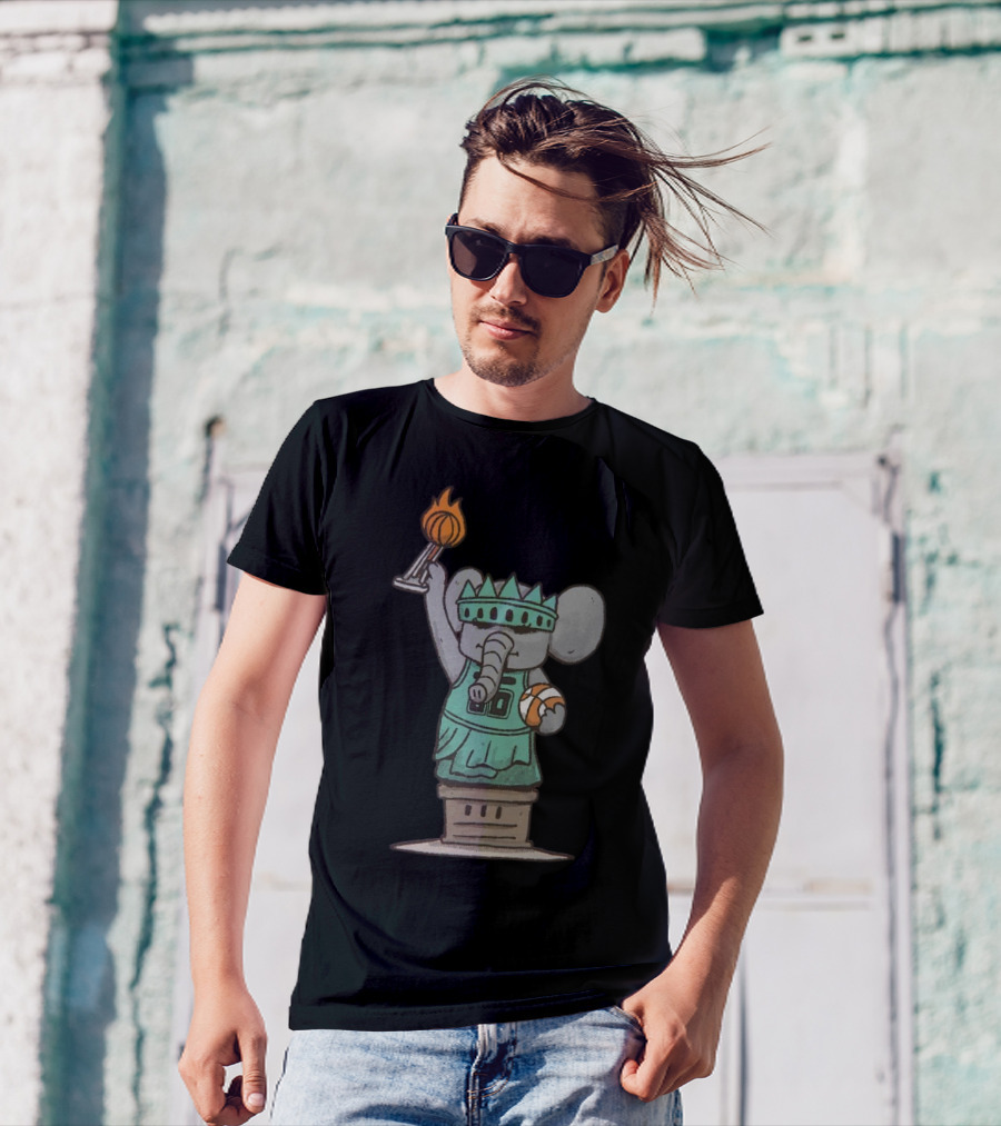 Good Vibes Janky Drawing Champions New York Liberty Elephant Statue Basketball T-Shirt