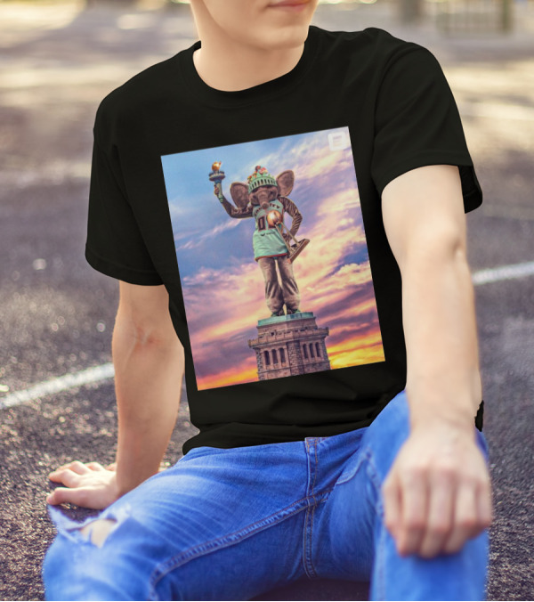 Big Ellie New York Liberty 2024 WNBA Champions Statue Of Liberty Elephant T-Shirt