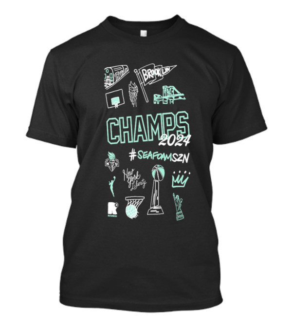 Champs 2024 #SeafoamSZN New York Liberty Brooklyn WNBA Finals T-Shirt
