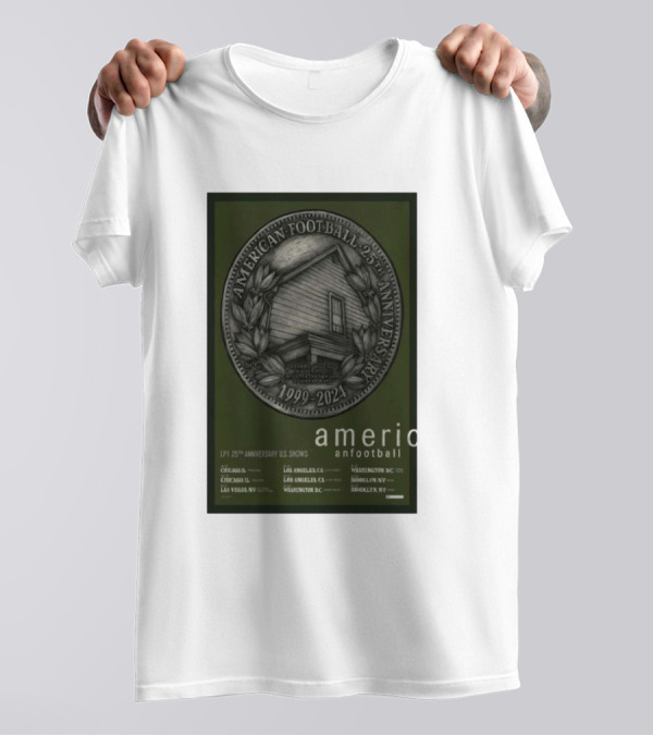 American Football LP1 1999-2024 25th Anniversary US Shows Chicago Las Vegas Los Angeles Washington DC Brooklyn T-Shirt