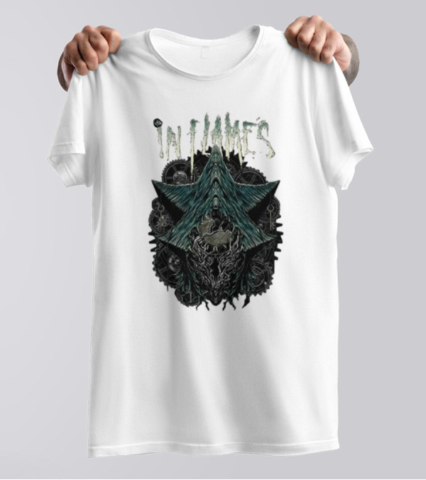 In Flames 2024 The Wheels Turn Black Clockwork Gear T-Shirt