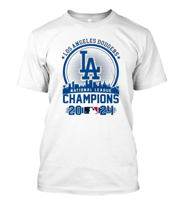 Los Angeles Dodgers 2024 National League Champions LA Skyline MLB T-Shirt