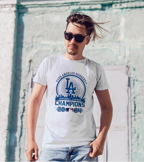 Los Angeles Dodgers 2024 National League Champions LA Skyline MLB T-Shirt